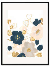 Stampa artistica con cornice Indigo Gold Garden II