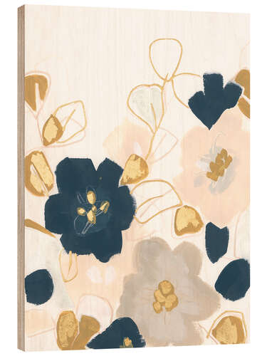 Cuadro de madera Indigo Gold Garden II