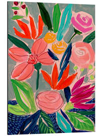 Magnettafel Leuchtender Blumenstrauß I