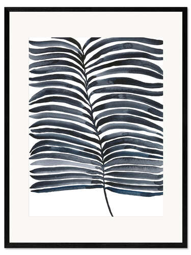 Impressão artística com moldura Indigo Fronds I