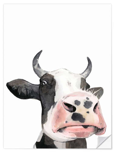 Sticker mural Watercolor Cow Portrait I