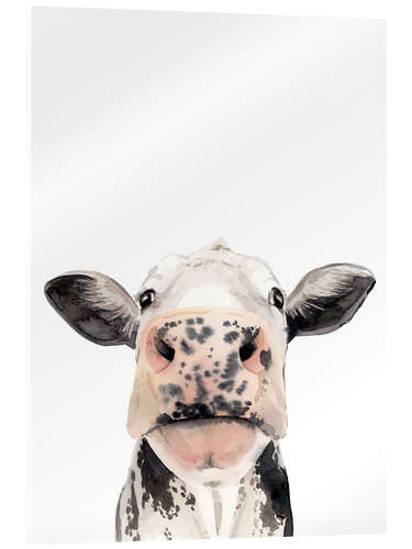 Acrylic print Watercolor Cow Portrait II
