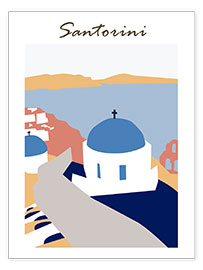 Póster Santorini Greece III
