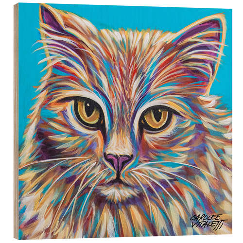 Wood print Pastel Cats II