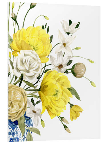 Foam board print Yellow and Ultramarine Bouquet II