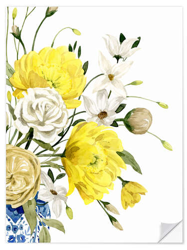 Wall sticker Yellow and Ultramarine Bouquet II