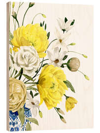 Tableau en bois Yellow and Ultramarine Bouquet II