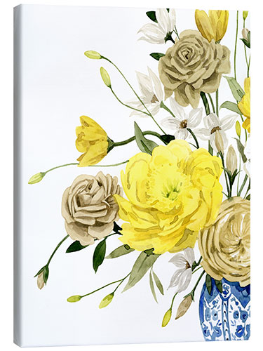 Stampa su tela Yellow and Ultramarine Bouquet I