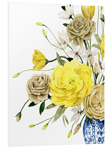 Foam board print Yellow and Ultramarine Bouquet I