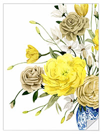 Selvklæbende plakat Yellow and Ultramarine Bouquet I