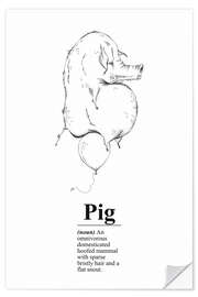 Selvklebende plakat Pig Definition