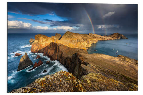 Tableau en aluminium Rainbow over Ponta de Sao Lourenco