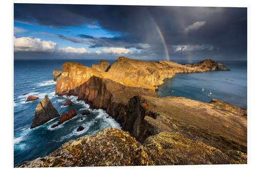 Foam board print Rainbow over Ponta de Sao Lourenco