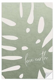 Selvklebende plakat Love earth, Monstera