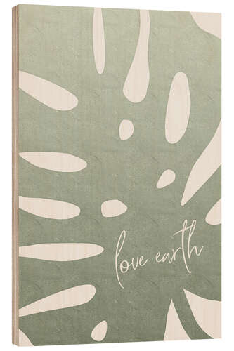 Cuadro de madera Love earth, Monstera