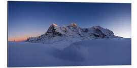 Alubild Eiger Mönch und Jungfrau bei Sonnenuntergang