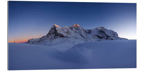 Gallery print Eiger Mönch and Jungfrau mountain peaks at sunset