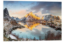 Foam board print Fishing village, Reine Bay, Lofoten Norway