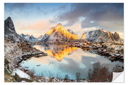 Naklejka na ścianę Fishing village, Reine Bay, Lofoten Norway