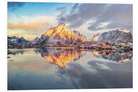 Foam board print Winter sunrise over Nordland