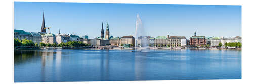 Foam board print Inner Alster in Hamburg in summer