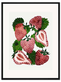 Gerahmter Kunstdruck Erdbeeren
