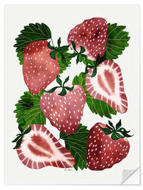 Selvklebende plakat Strawberries