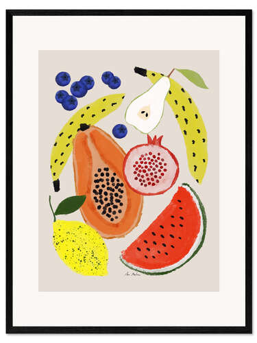 Inramat konsttryck Fruits