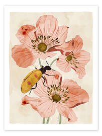 Poster  Flowers and insect - EL BUEN LIMÒN