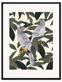 Gerahmter Kunstdruck Vögel im Wald