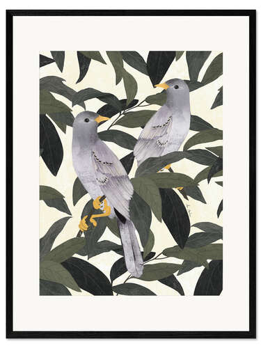 Kehystetty taidepainatus Birds in the forest