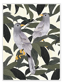 Poster Uccelli nella foresta