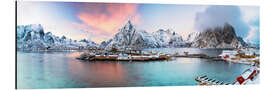 Tableau en aluminium Turquoise sea in Lofoten