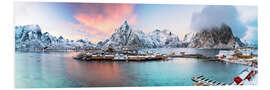 Foam board print Turquoise sea in Lofoten