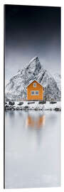 Obraz na aluminium Traditional rorbu hut in winter, Norway