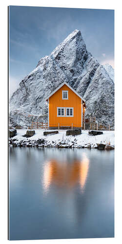 Gallery Print Abenddämmerung über einer Fischerhütte am Meer, Norwegen