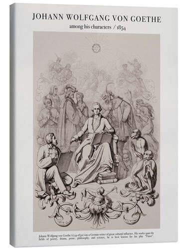 Canvas print Johann von Goethe among his characters (1854)