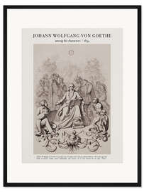 Gerahmter Kunstdruck Goethe mit seinen Faustfiguren (1854)