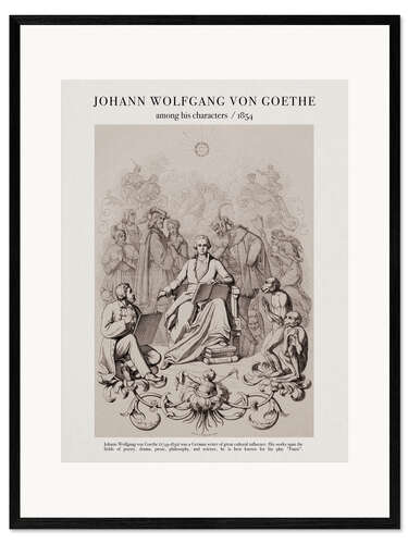 Ingelijste kunstdruk Johann von Goethe among his characters (1854)