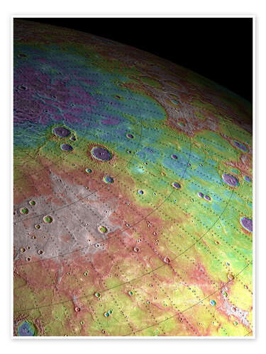 Poster Planet Mercury, "Goethe basin"