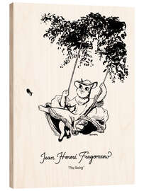 Hout print Jean Honoré Fragomeow - The Swing