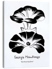 Canvas print Georgia MeowKeeffe - Blue Meowrning Glories