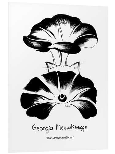 Foam board print Georgia MeowKeeffe - Blue Meowrning Glories