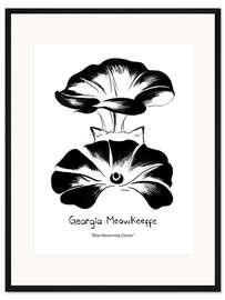 Gerahmter Kunstdruck Georgia MeowKeeffe - Blue Meowrning Glories