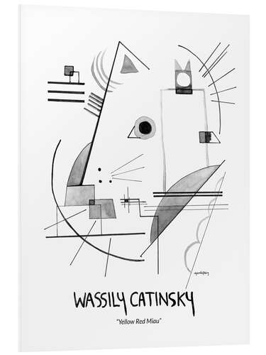 PVC-taulu Wassily Catinsky - Yellow Red Miau