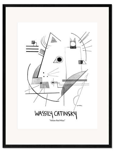 Kunsttryk i ramme Wassily Catinsky - Yellow Red Miau