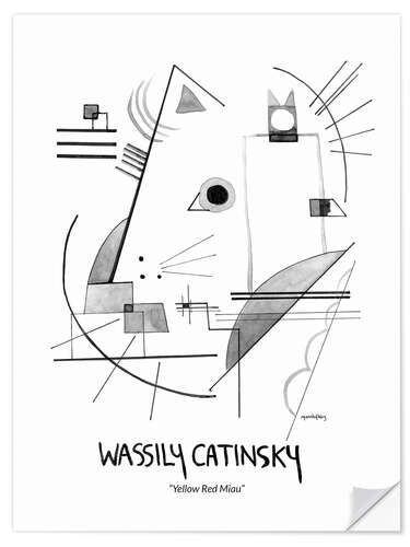 Autocolante decorativo Wassily Catinsky - Yellow Red Miau