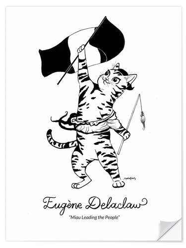 Wandsticker Eugène Delaclaw - Miau Leading the People