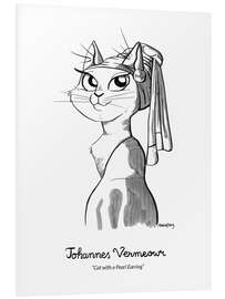 Foam board print Johannes Vermeowr - Cat with a Pearl Earring