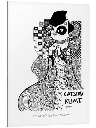 Tableau en aluminium Catstav Klimt - Portrait of Adele Bloch Meower